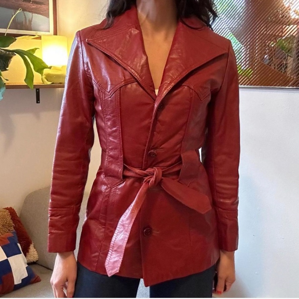 Vintage red leather jacket